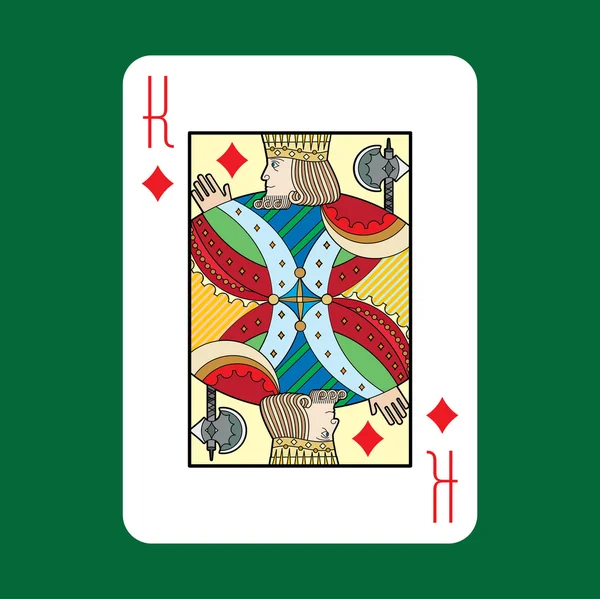 Solo jugando a las cartas vectoriales: Rey de diamantes — Vector de stock