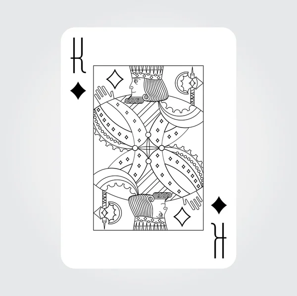 Single playing cards vector: King Diamonds — Stock Vector