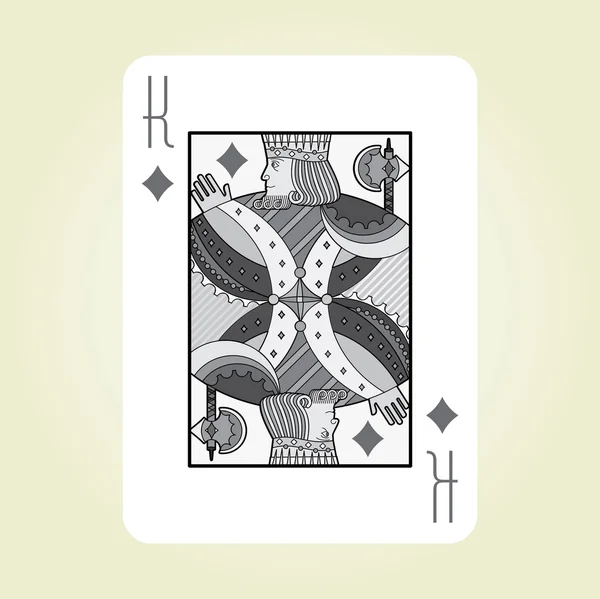 Single playing cards vector: King Diamonds — Stock Vector