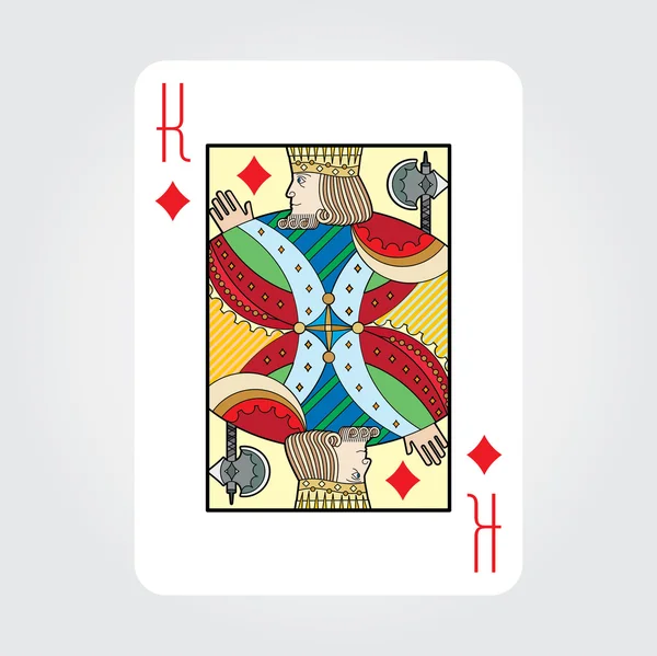 Solo jugando a las cartas vectoriales: Rey de diamantes — Archivo Imágenes Vectoriales