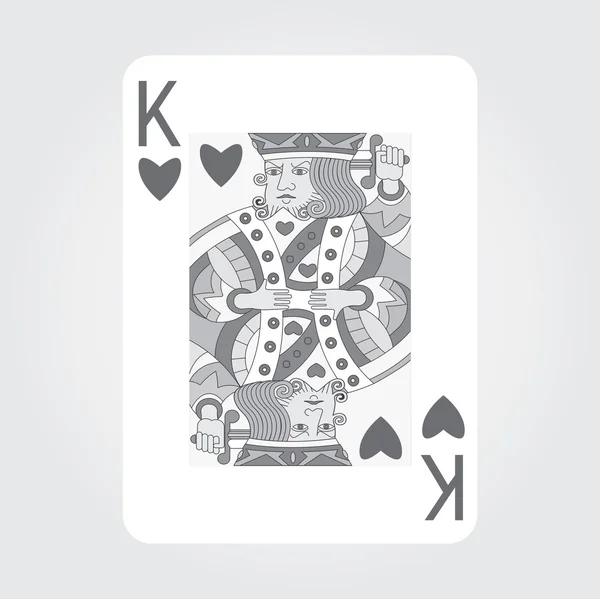 Single playing cards vector: Rey de Corazones — Archivo Imágenes Vectoriales