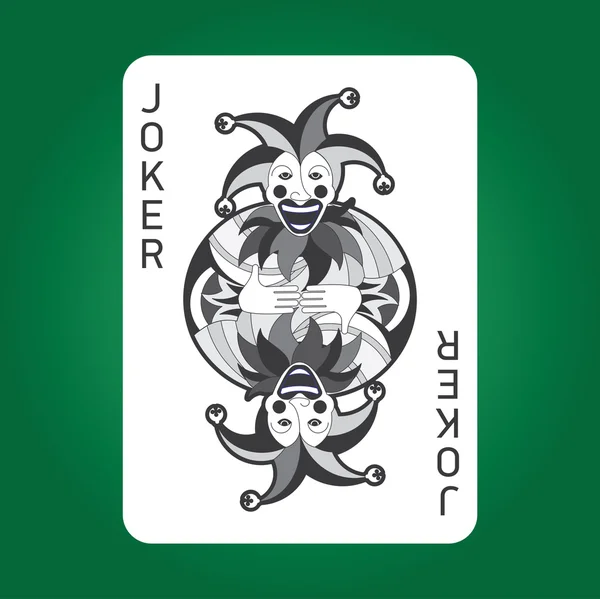 Single playing cards vector: Joker — Stock Vector