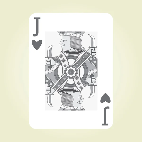 Één speelkaarten vector: Jack of Hearts — Stockvector