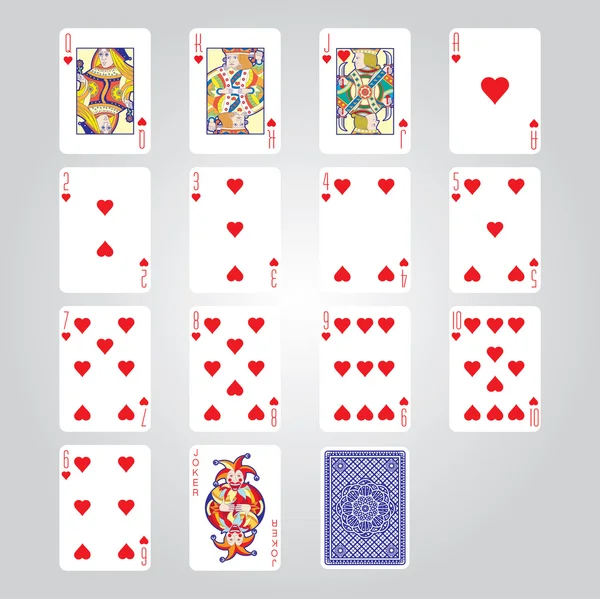 玩纸牌: 心 — 图库矢量图片