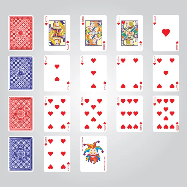 Jugar a las cartas: Corazones — Vector de stock