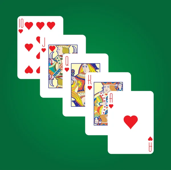 Hrací karty: srdce — Stockový vektor