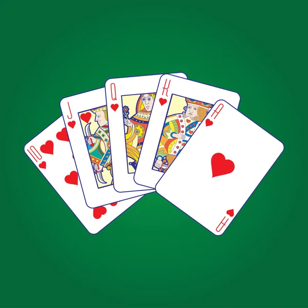 Playing cards: Hearts — Stock Vector