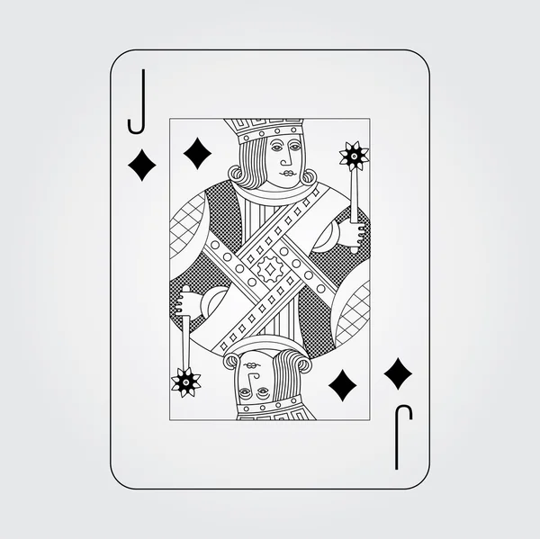 Solo jugando a las cartas vectoriales: Jack Diamonds — Vector de stock