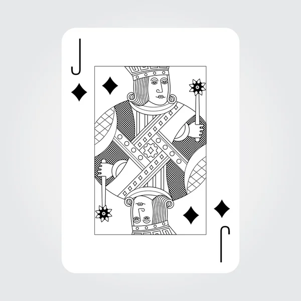 Jeden hrací karty vektor: Jack diamanty — Stockový vektor
