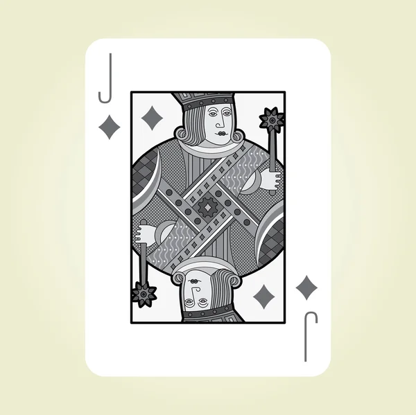 Einzelner Spielkarten-Vektor: Buben-Diamanten — Stockvektor