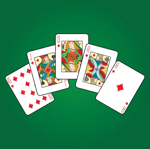 Single playing cards vector: Diamantes — Archivo Imágenes Vectoriales