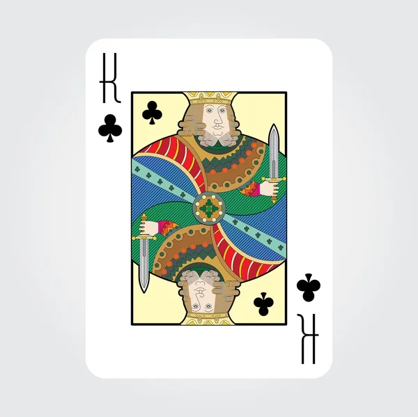 Single playing cards vector: King of Clubs — Stock Vector
