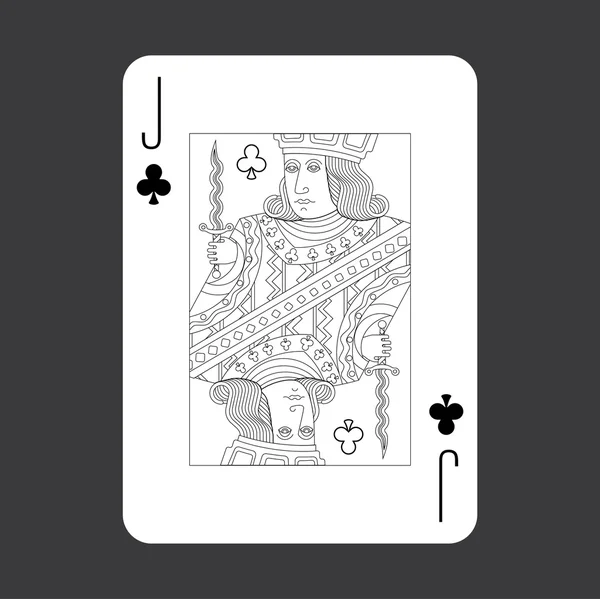 Vetor de cartas de baralho único: Jack of Clubs — Vetor de Stock