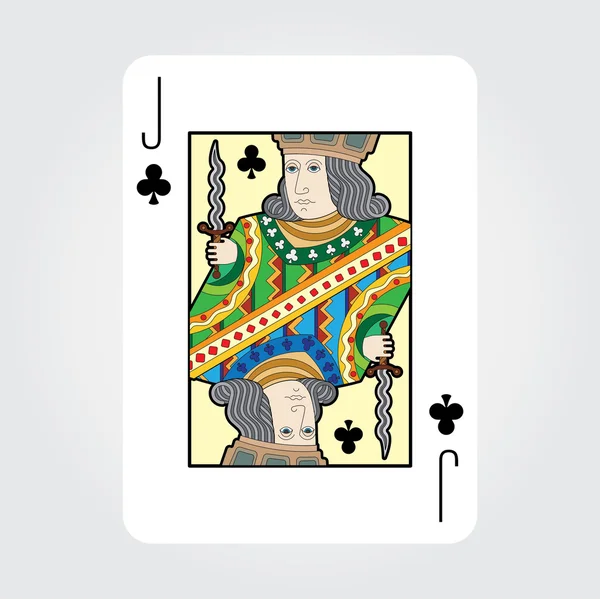 Single playing cards vector: Jack of Clubs — Stock Vector