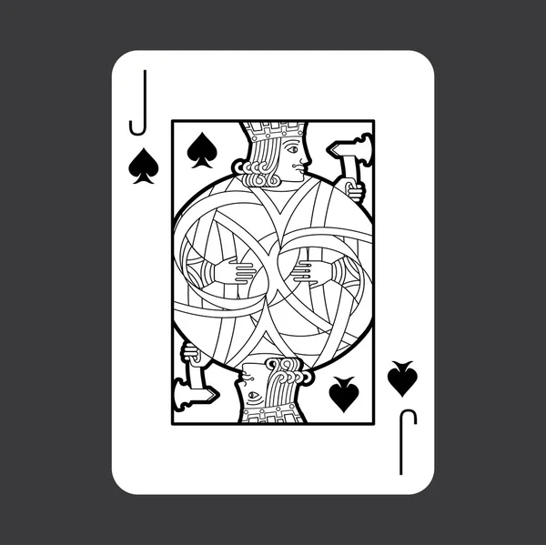 Single playing cards vector: Spades Jack — Stock Vector