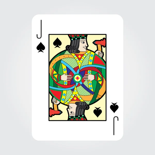 Single playing cards vector: Spades Jack — Stock Vector