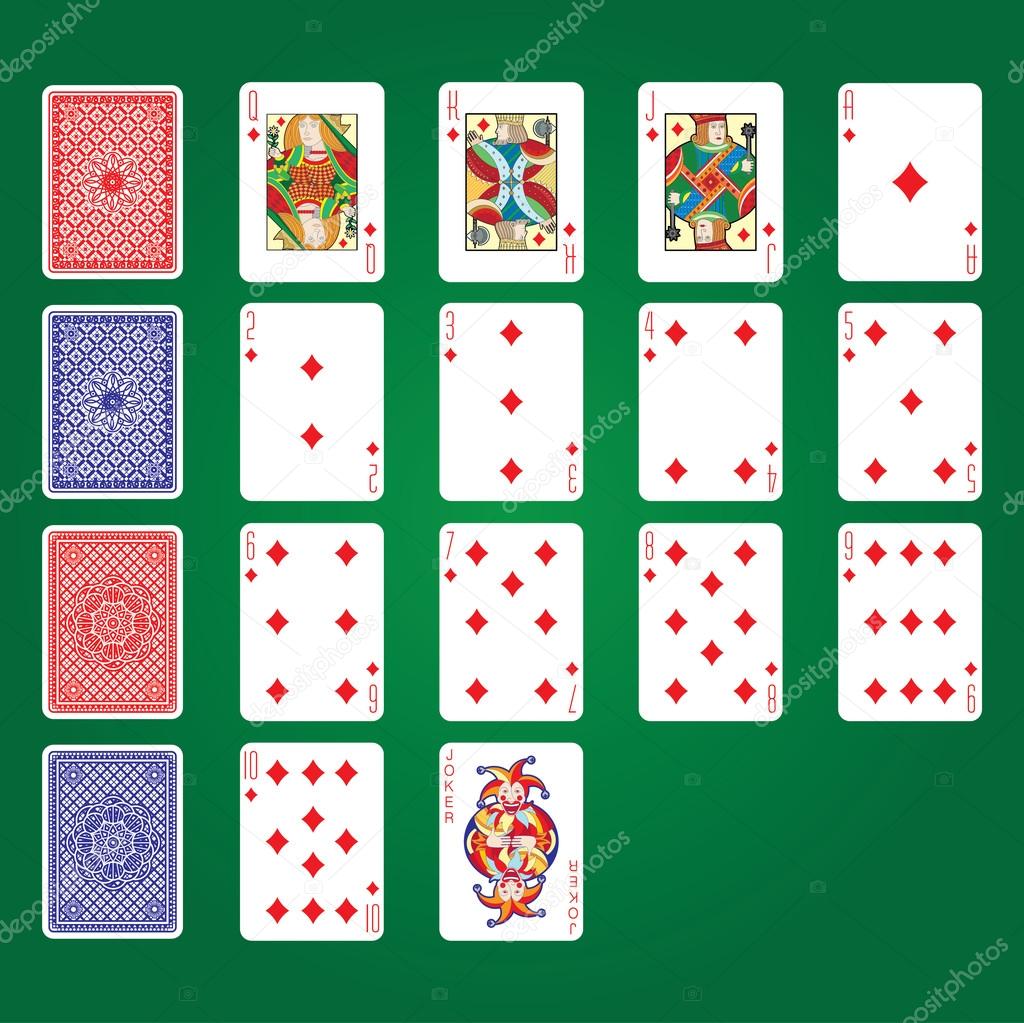 Single playing cards vector Diamonds Stock Vector Image by 92458778