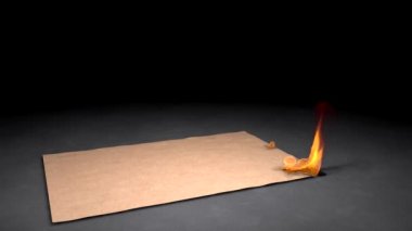 Kağıt ahşap zemin üzerinde yanan