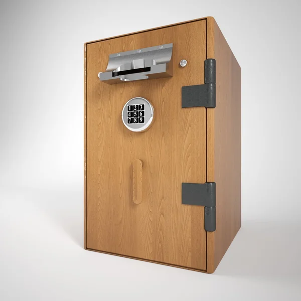 Geldautomaat houten — Stockfoto