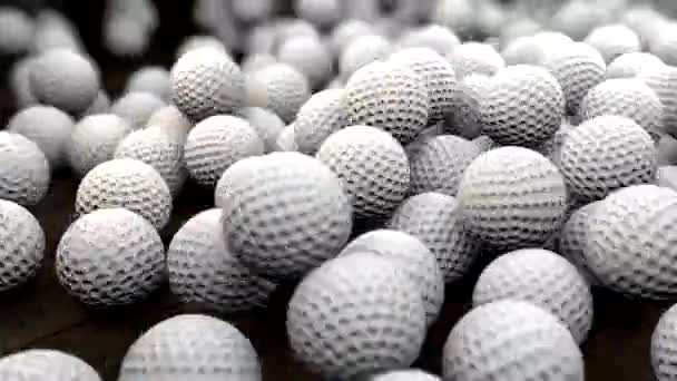 Golf Ball on Wooden Floor — Stock Video