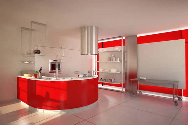 Red kitchen — Stock Photo, Image