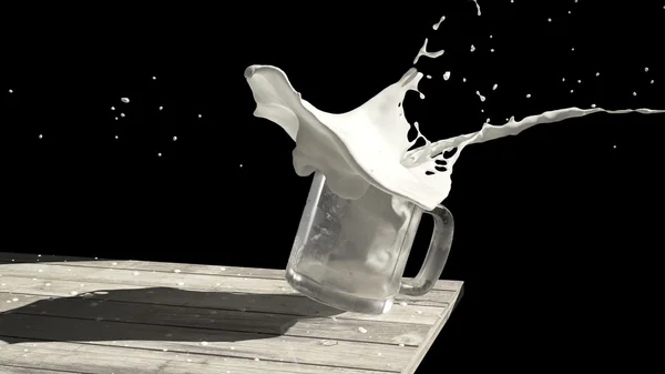 Glass splashing Milk — Stock Photo, Image