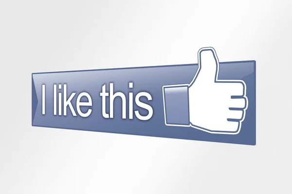 Like thumb up, Facebook — Stock Photo, Image