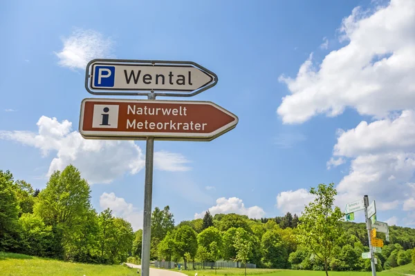 Wental vallei wegwijzer - Naturwelt Meteorkrater — Stockfoto