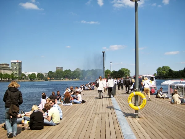 Hamburgo, muelle de Binnenalster —  Fotos de Stock