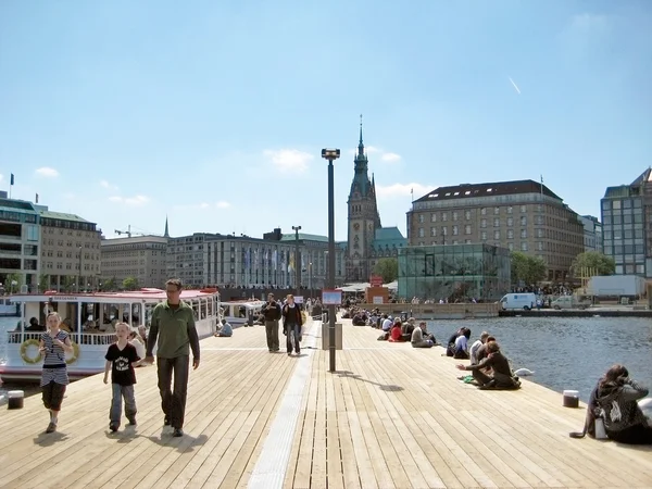 Hamburgo, muelle de Binnenalster —  Fotos de Stock