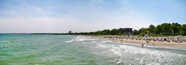 Beach panorama in Timmendorfer Strand, baltic sea, germany clipart