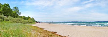 Beach panorama - blue sky clipart