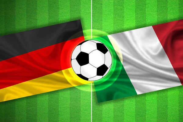 Alemania - Italia - Campo de fútbol con pelota — Foto de Stock