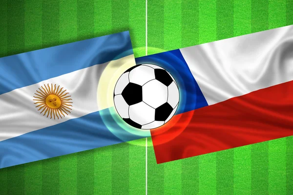 Argentinien - Chile - Fußballplatz mit Ball — Stockfoto