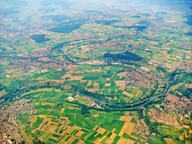River Neckar and Villages near Ludwigsburg - aerial view clipart