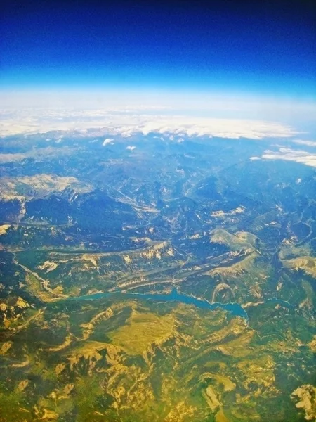 Lake Lac de Castillon - luchtfoto — Stockfoto