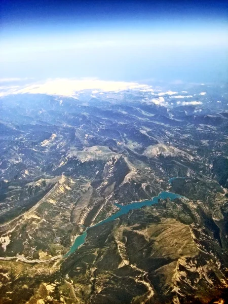 Lago Lac de Castillon - vista aerea — Foto Stock