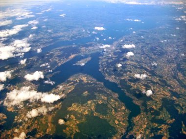 Konstanz Gölü / Bodensee, Almanya / İsviçre - havadan görünümü