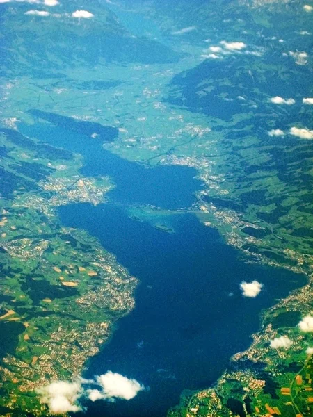 チューリッヒ湖/Zuerichsee, スイス - 空撮 — ストック写真