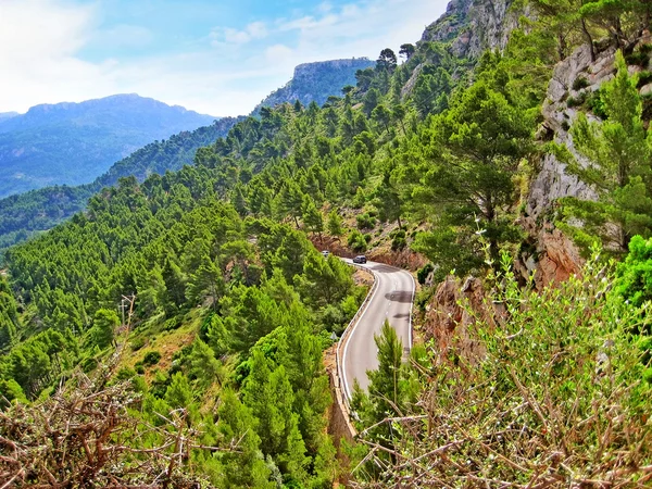 Silnice v pohoří Tramuntana, Mallorca — Stock fotografie