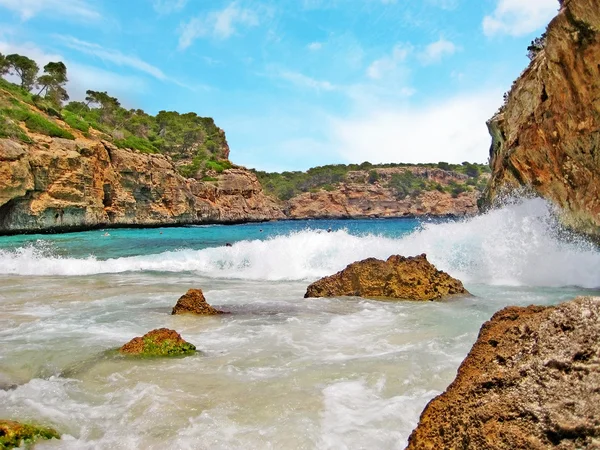 Cala Llombards Mallorca España Junio 2008 Bahía Calo Moro Personas — Foto de Stock