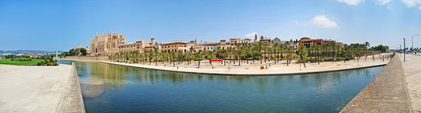 Catedral Seu Palma Maiorca Vista Panorâmica Parc Mar Lago Frente — Fotografia de Stock