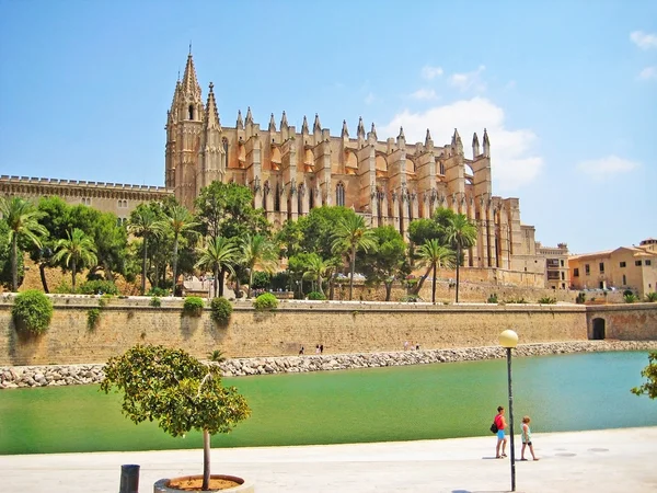 Palma Majorca Spain June 2008 Cathedral Seu Lake Front View — Stock Photo, Image