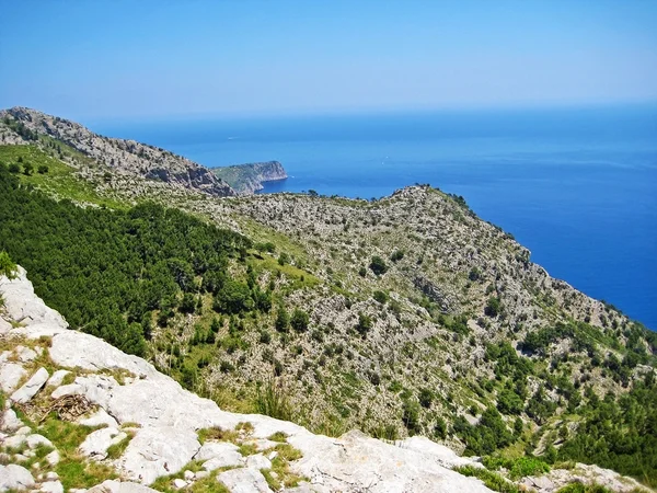 Hegyi Crest Kilátással Óceánra Félsziget Victoria Mallorca — Stock Fotó