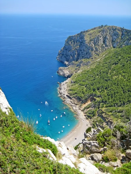 Coll Baix, známé zátoky / pláž v severní části Mallorky — Stock fotografie