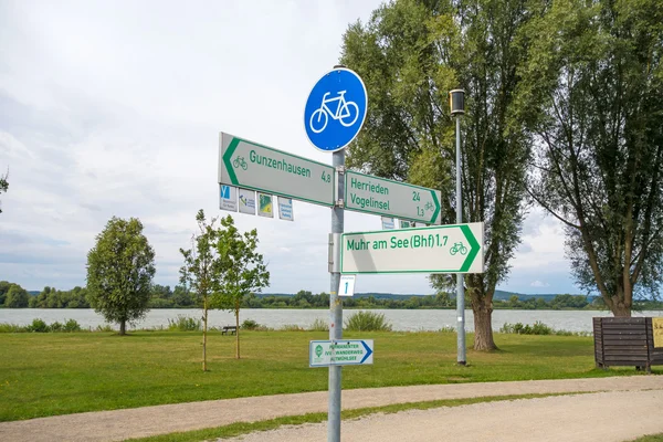 Altmuehlsee Signpost — Stock Photo, Image