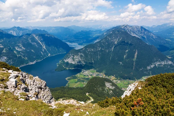 Obertraun, a Hallstatt - tóra néző Dachstein — Stock Fotó