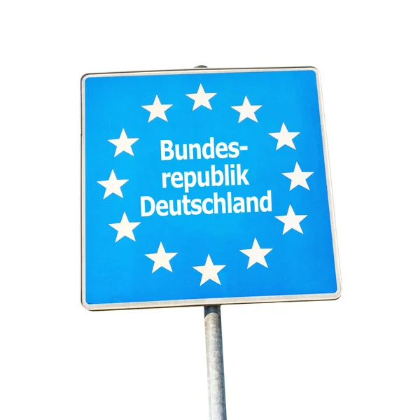 Sinal de fronteira da Alemanha, Europa — Fotografia de Stock