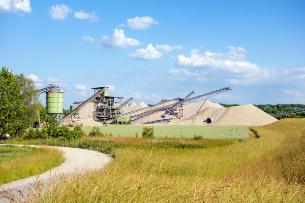 Open pit mining and processing plant