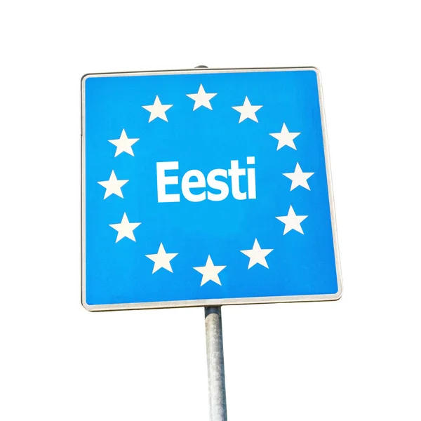 Gränsen tecken på estland, Europa — Stockfoto